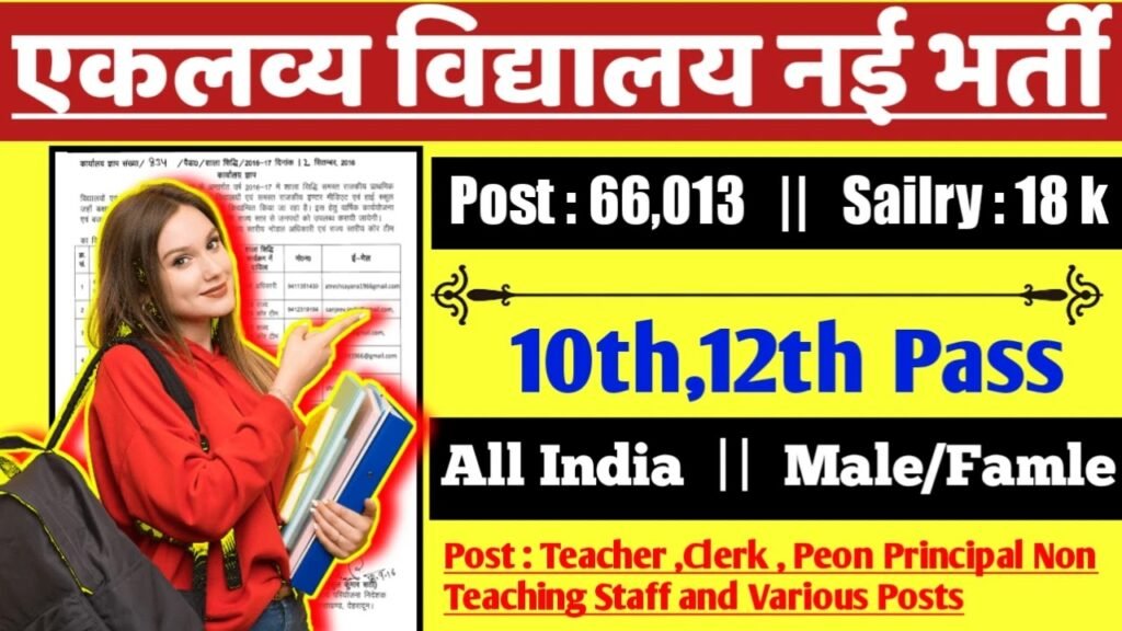EMRS New Vacancy 2025- एकलव्य विद्यालय मे 66013 से अधिक सरकारी नौकरियां, 10वीं पास के लिए
