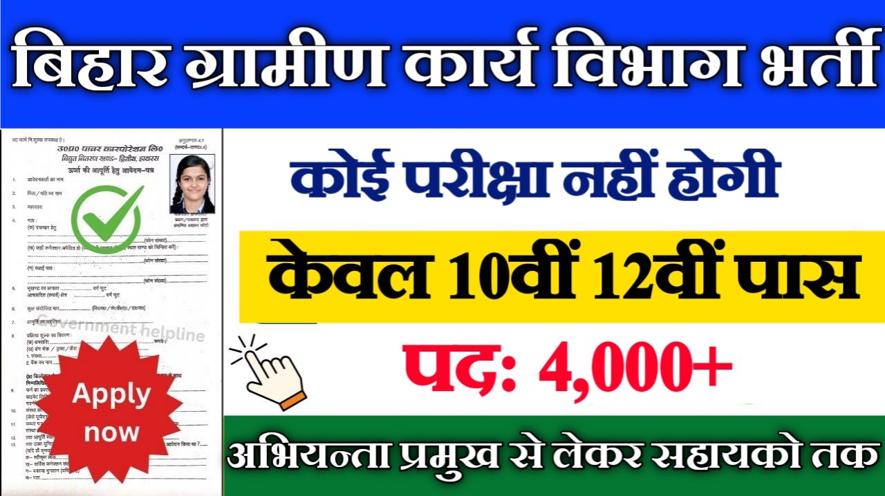 Bihar Gramin Karya Vibhag New Vacancy 2025- बिहार ग्रामीण कार्य विभाग भर्ती 2025, Authoritative Notice Out