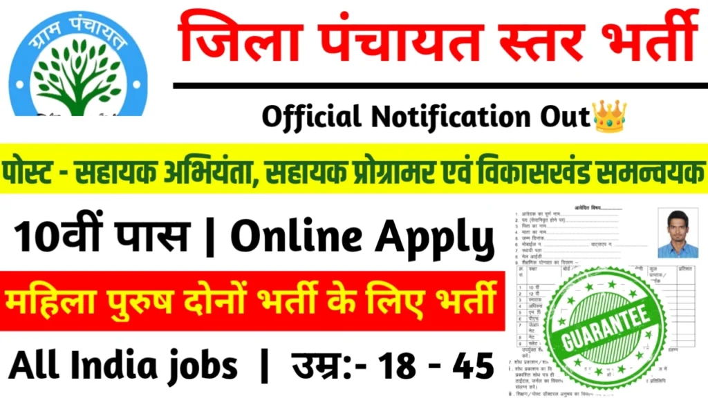 District Panchayat Recruitment 2024: जिला पंचायत स्तर भर्ती 2024