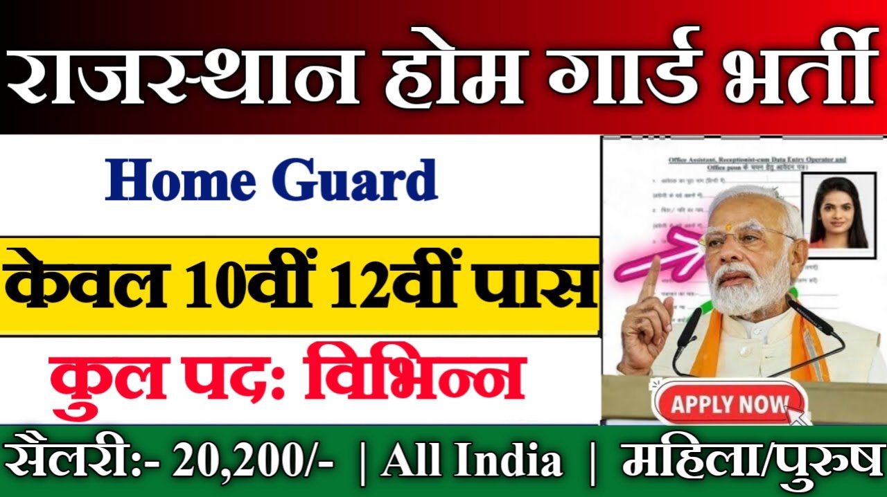 Rajasthan Home Guard New Vacancy 2025- राजस्थान होम गार्ड भर्ती 2025, Authoritative Notice Out