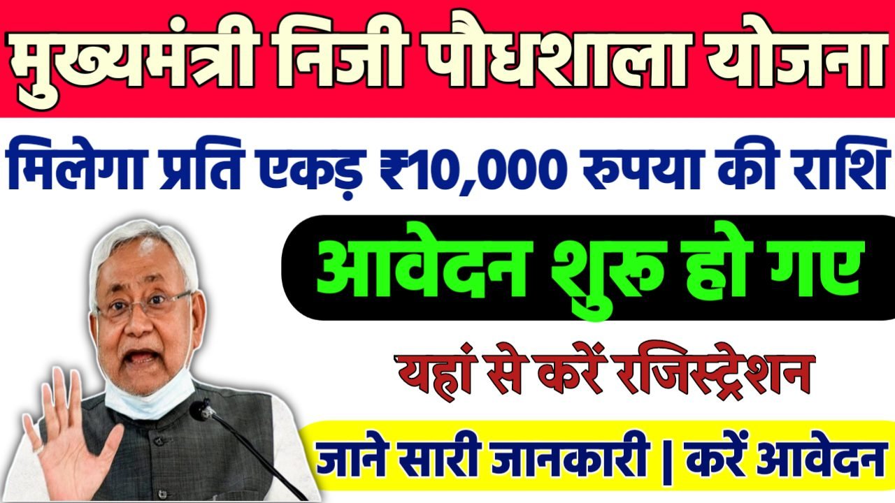 Mukhyamantri Niji Paudhshala Yojana 2024-25 : मुख्यमंत्री निजी पौधशाला योजना कृषि विभाग दे रही है पौधा लगाने के लिए पैसा आवेदन शुरू