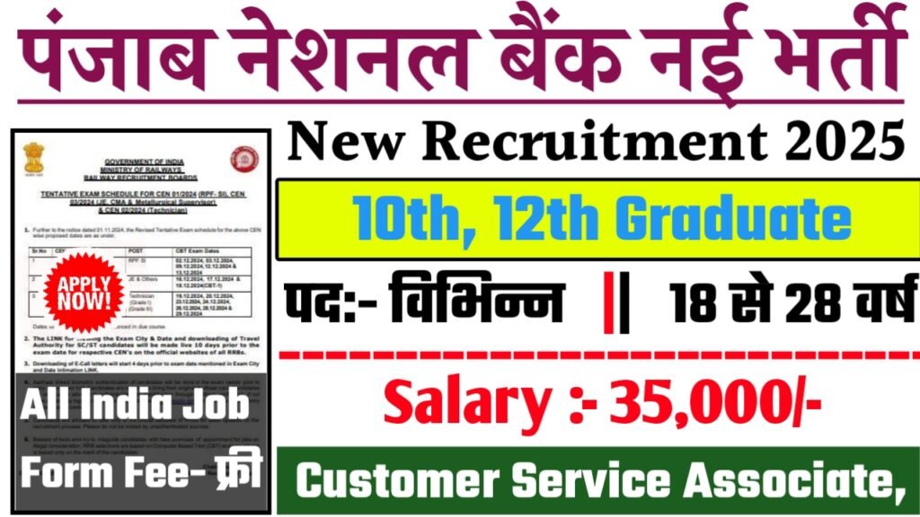 PNB Bank Recruitment 2025: पंजाब नेशनल बैंक भर्ती 2025