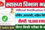 Swasthya Vibhag New Vacancy 2025- स्वास्थ्य विभाग भर्ती 2025, Authoritative Notice Out