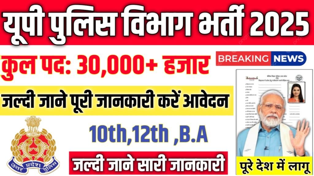 UP Police New Vacancy 2025- यूपी पुलिस विभाग भर्ती 2025, Authoritative Notice Out