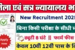 District Court Peon New Vacancy 2025- जिला एवं सत्र न्यायालय भर्ती 2025, Authoritative Notice Out
