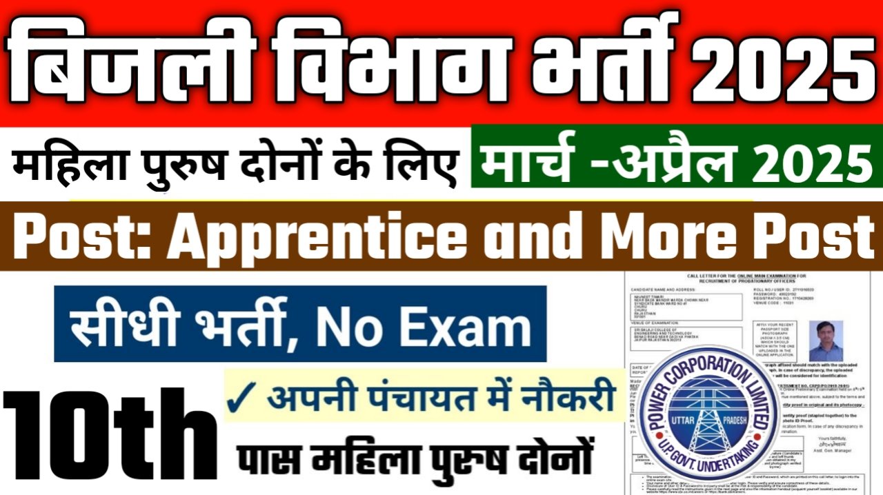 Bijli Vibhag New Vacancy 2025