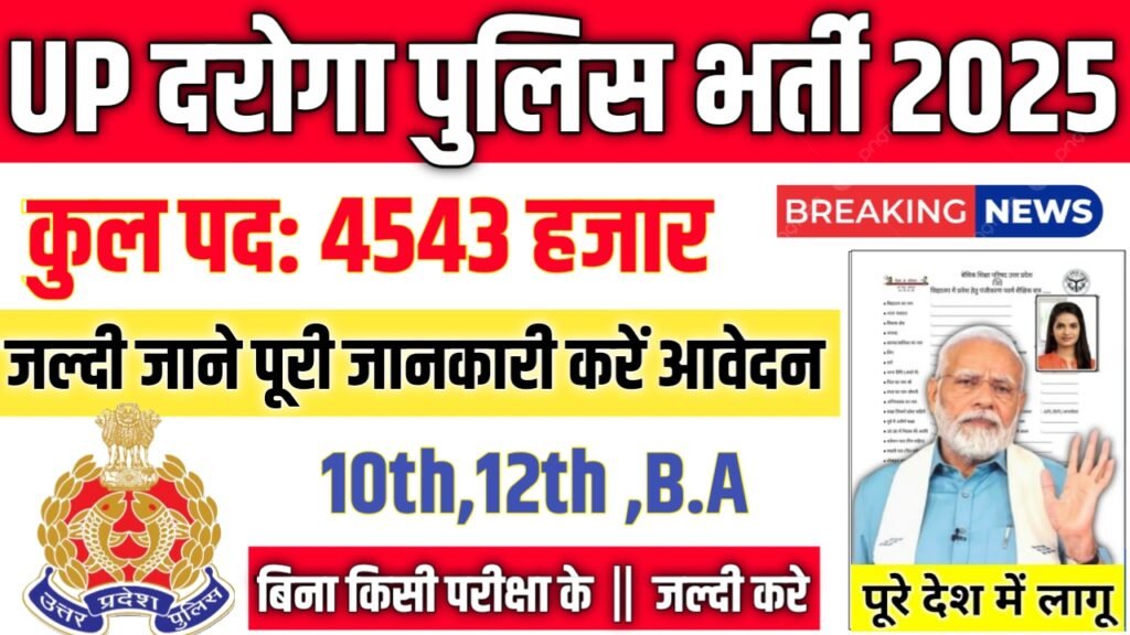 UP SI New Vacancy 2025- यूपी पुलिस भर्ती 2025, Authoritative Notice Out