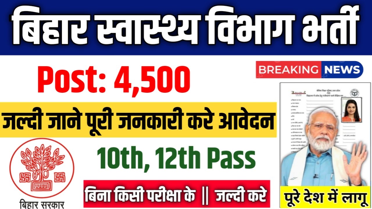 बिहार स्वास्थ्य विभाग भर्ती 2025,Bihar State Health Society New Vacancy 2025,बिहार स्वास्थ्य विभाग,Bihar State Health Society