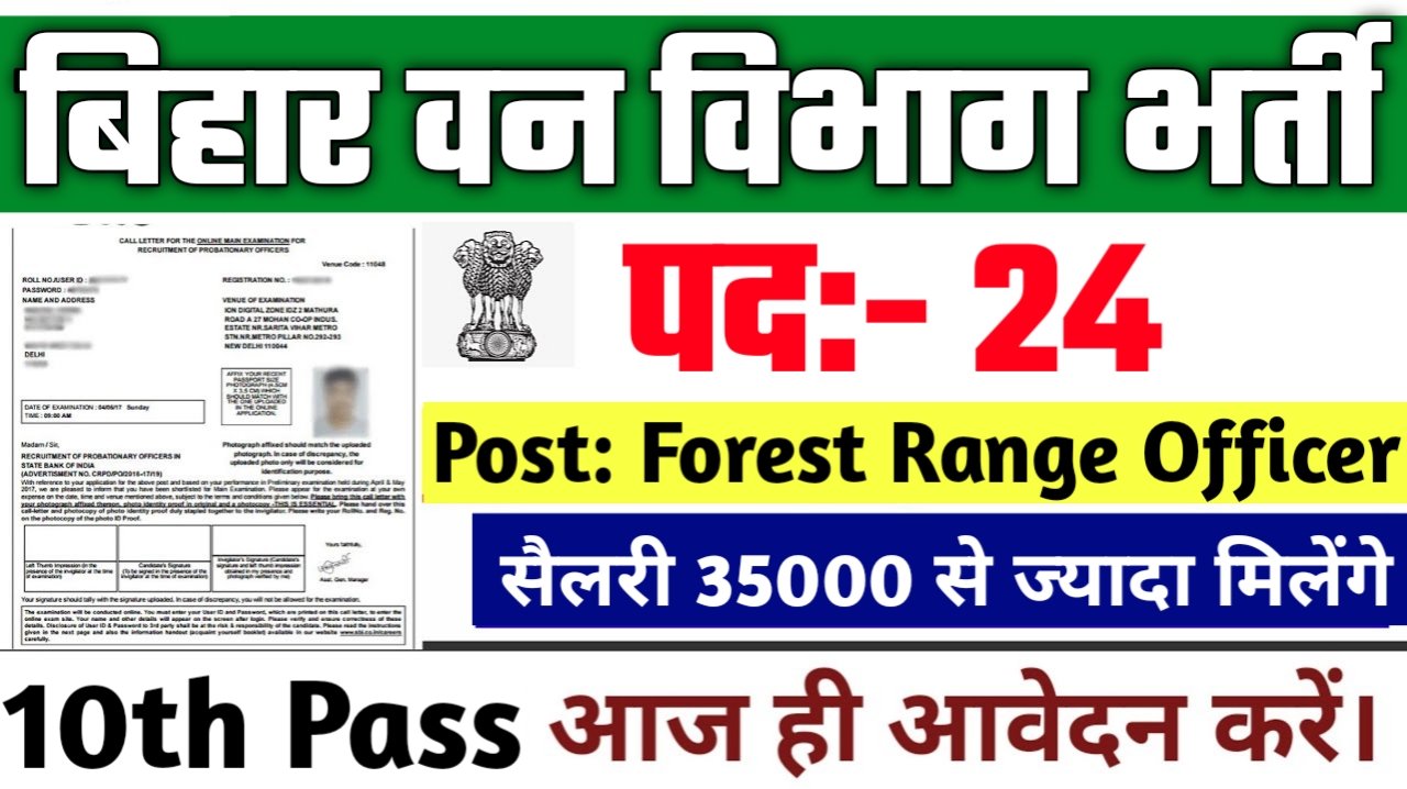 Bihar Van Vibhag Vacancy 2025: 10वीं, 12वीं पास युवाओं के लिए सुनहरा मौका