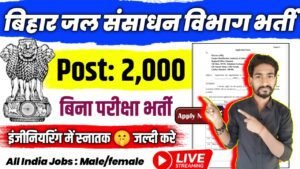 WRD Bihar New Vacancy 2025- बिहार जल संसाधन विभाग भर्ती 2025, Authoritative Notice Out