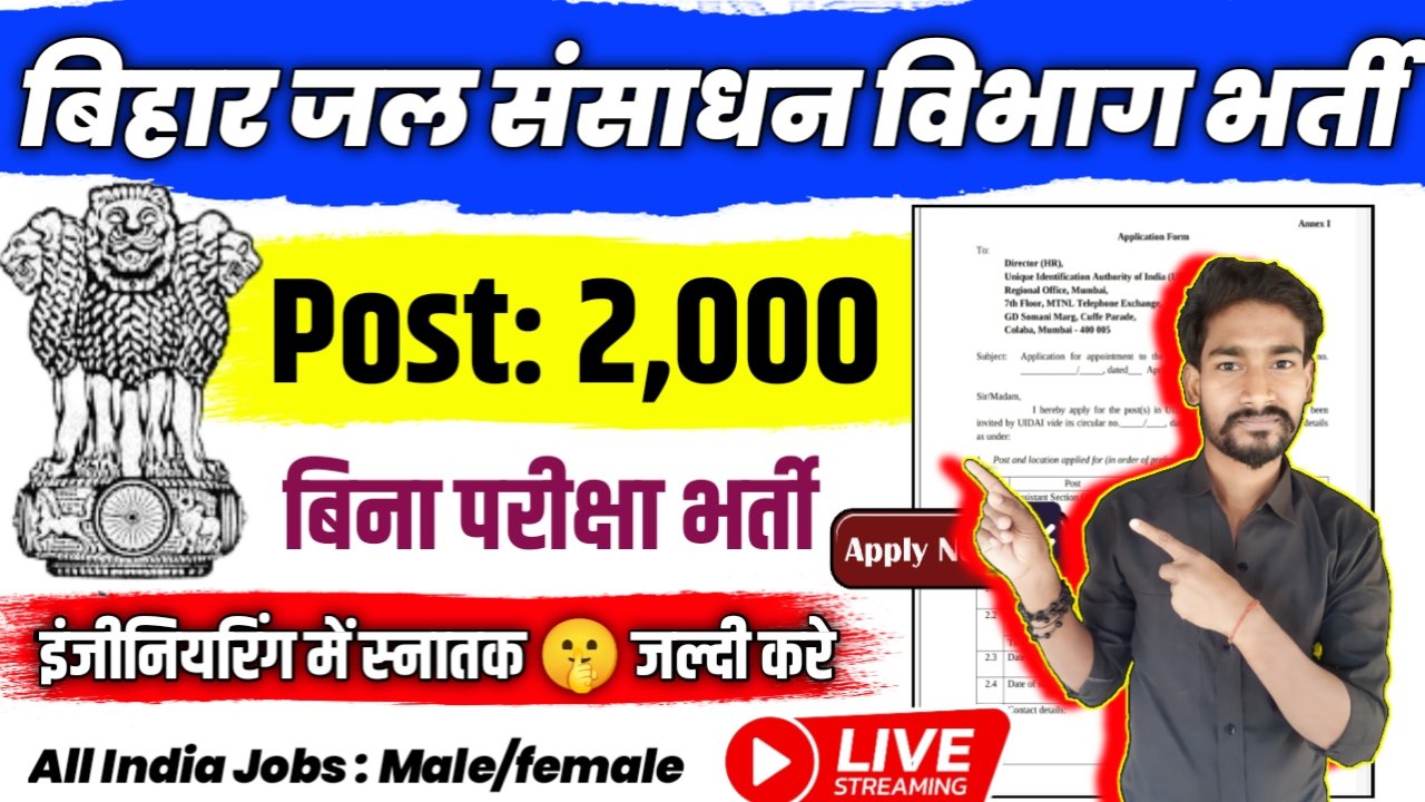 WRD Bihar New Vacancy 2025- बिहार जल संसाधन विभाग भर्ती 2025, Authoritative Notice Out