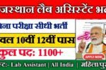 Rajasthan Lab Assistant New Vacancy 2025: राजस्थान प्रयोगशाला सहायक भर्ती के 1100+ पदों पर भर्तीयां