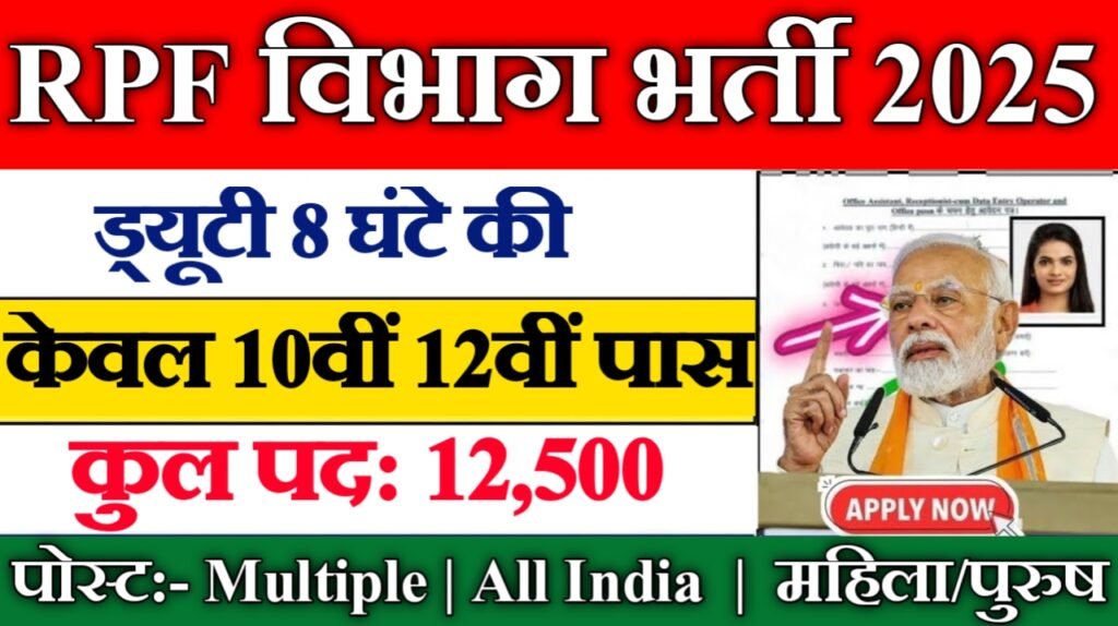 RPF New Vacancy 2025- रेलवे प्रोटेक्शन फोर्स में अलग-अलग 12500 से अधिक पदों पर भर्ती, शैक्षणिक योग्यता 12वीं पास