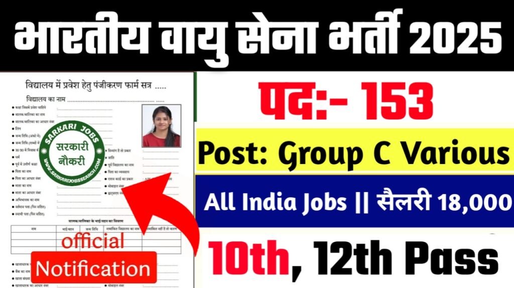 Indian Air Force New Vacancy 2025: भारतीय वायु सेना में 10वीं पास के लिए आई बम्पर भर्ती