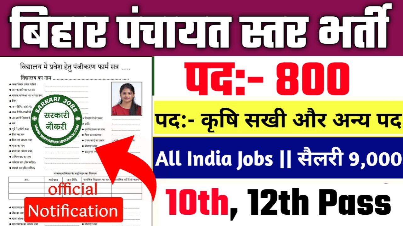 Bihar Krishi Sakhi New Vacancy 2025- बिहार में पंचायत स्तर पर कृषि सखी की बंपर भर्ती, 10वीं के लिए सुनहरा मौका