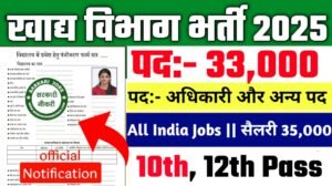 FCI New Recruitment 2025: खाद्य विभाग 33000 से ज्यादा पदों पर भर्ती होगी