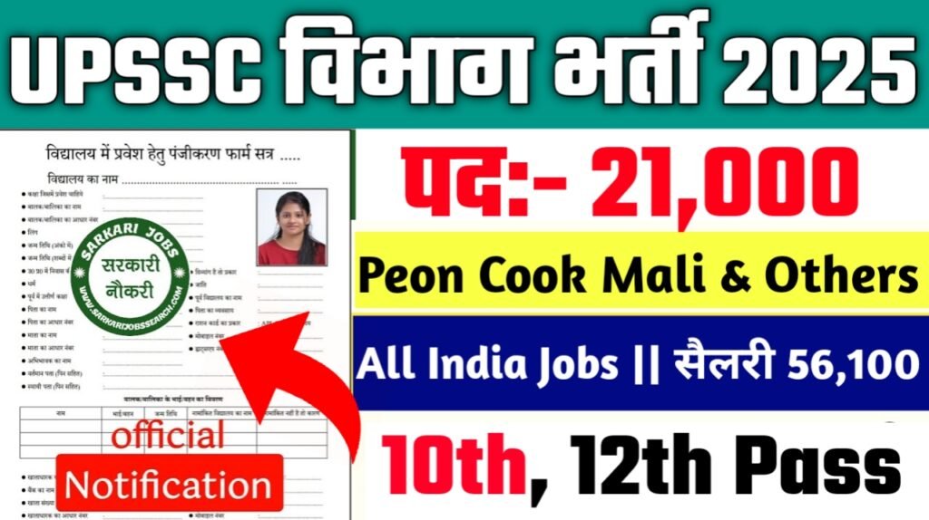 UPSSC New Vacancy 2025- अधीनस्त सेवा चयन आयोग मे 21000 पदों पर बम्फर् भर्ती