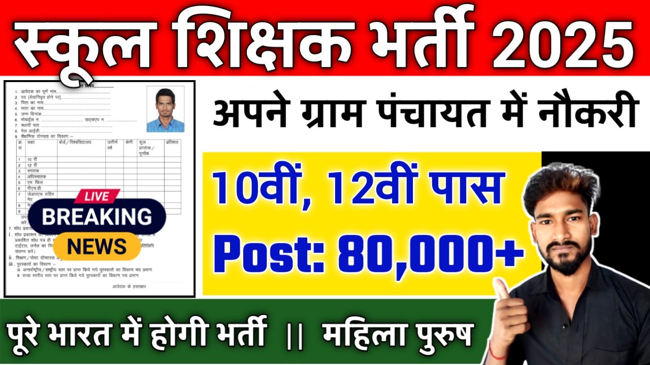 BPSC School Teacher New Vacancy 2025- स्कूल शिक्षक मे 80,000+ पदों पर बम्फर् भर्ती