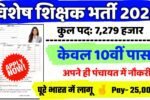 Special Teacher New Vacancy 2025- विशेष शिक्षक में 7279 पदों पर आई बंपर भर्ती, 12वीं पास करें आवेदन