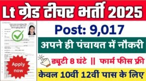 Lt Grade Teacher New Vacancy 2025- एलटी ग्रेड टीचर मे 9017 से अधिक सरकारी नौकरियां, 10वीं पास के लिए