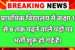 Primary Teacher New Naukri 2025- प्राथमिक विद्यालय में 7200 पदों पर आई बंपर भर्ती