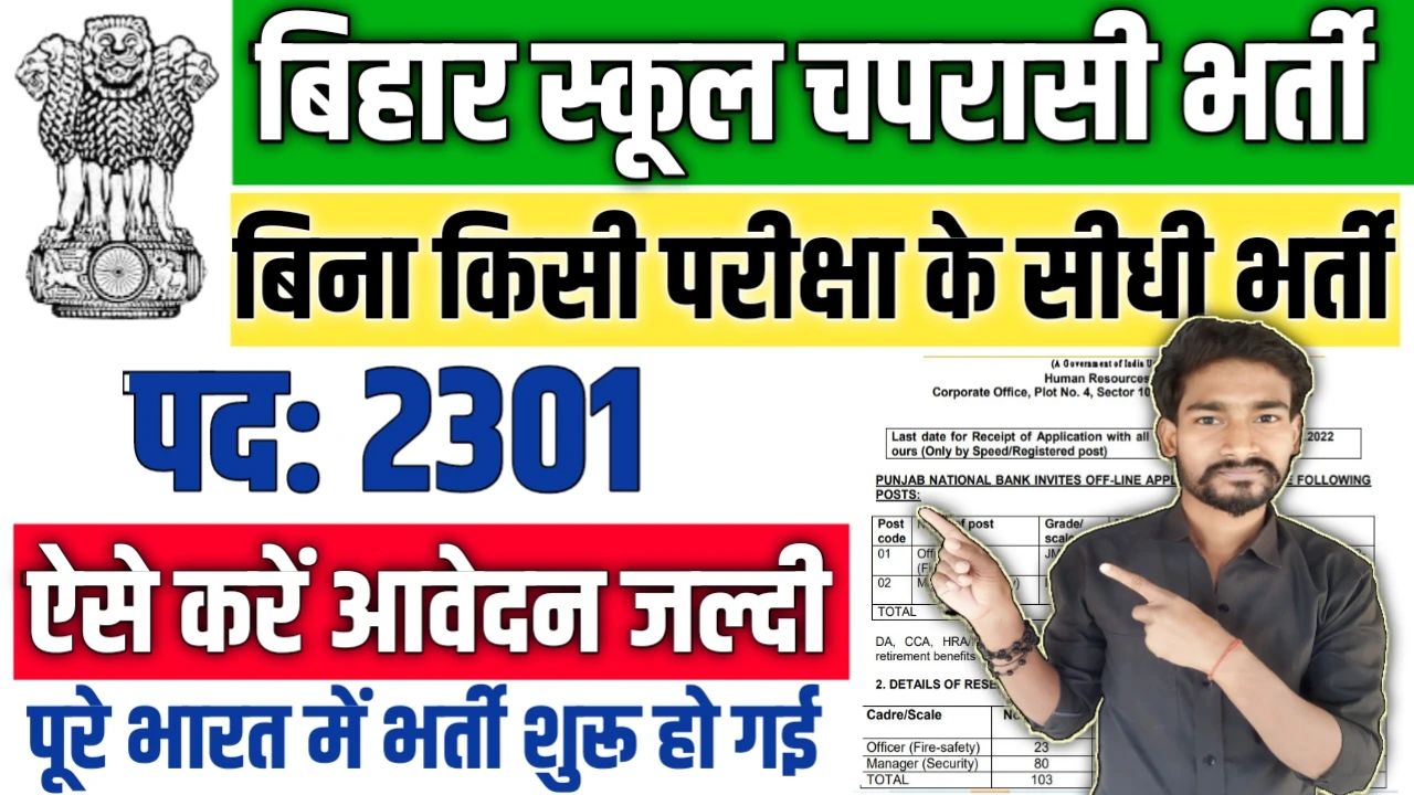 Bihar School Clerk Peon Bharti 2025
