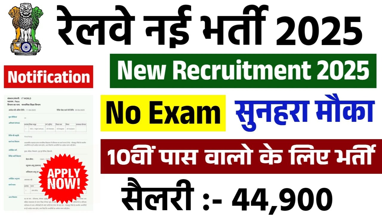 RRB Nursing Superintendent New Naukri 2025- रेलवे में 434 पदों पर आई बंपर भर्ती