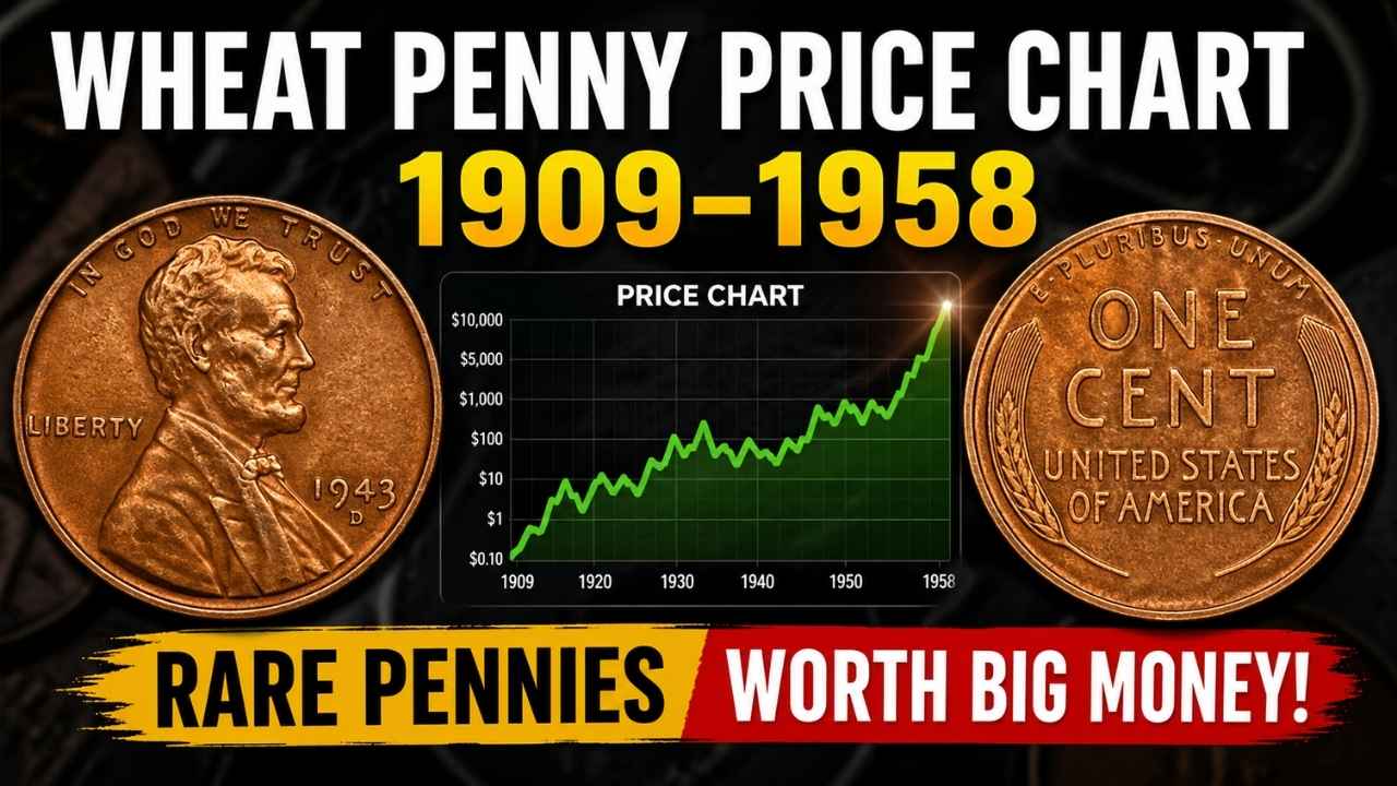 Wheat Penny Price Chart 1909–1958 – Complete Collector’s Value Guide